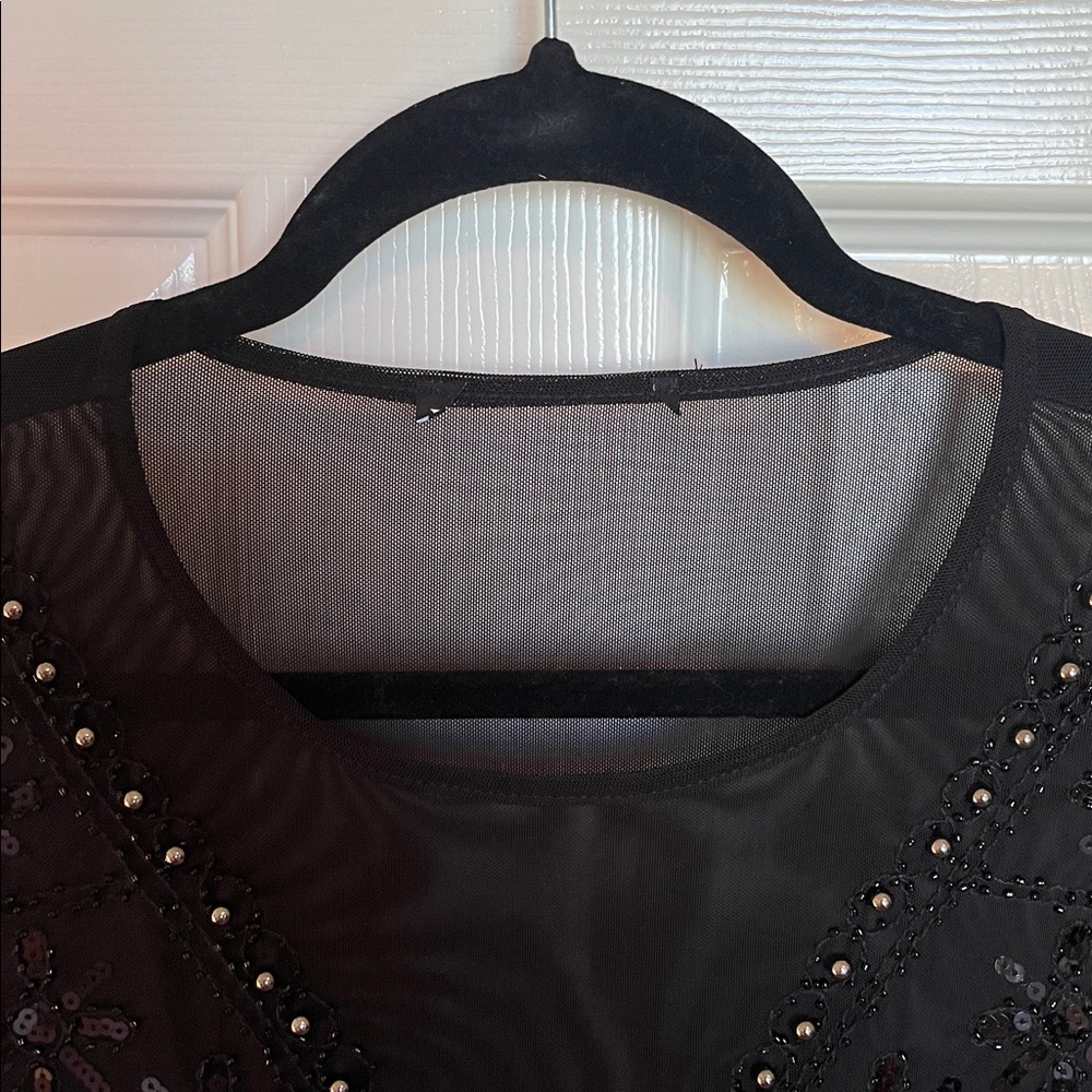 Frank Lyman Sheer Sequin Beaded Top - Picture 3 of 8